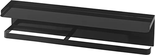 山崎実業(Yamazaki) マグネット ワイド キッチンツールフック & トレー ブラック 約W50XD11.5XH11cm タワー tower キッチン収納 キッチンペーパーホルダー キッチンツールホルダー 5691