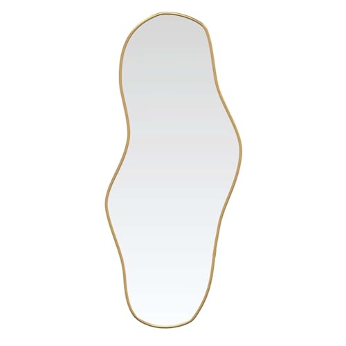 vidaXL Wall-Mounted Mirror in Gold - 90x40cm Glass Vanity Mirror for Bathrooms, Hallways and Bedrooms - Modern Decorative Piece