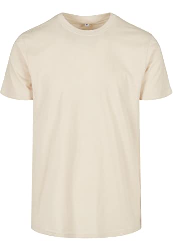 Build Your Brand BB010-Basic Round Neck T-Shirt Camiseta Hombre, Sand, M