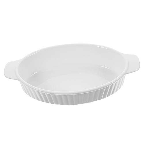 LALADEFIEE Teglia da Forno Ceramica con Doppia Maniglia Ovalata Pirofila Multifunzionale per Cottura e Servizio Perfetta per Casa Ristorante e Hotel