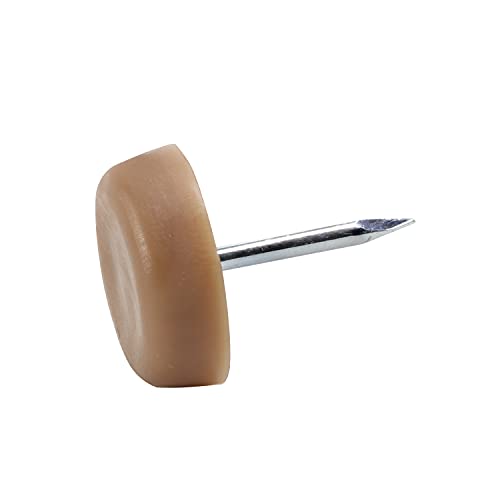 25 Pack Rok Hardware 3/4 (19mm) Standard Nail On Furniture Glides in Brown Color Flat Head Chair Foot Glides SLG34BRN