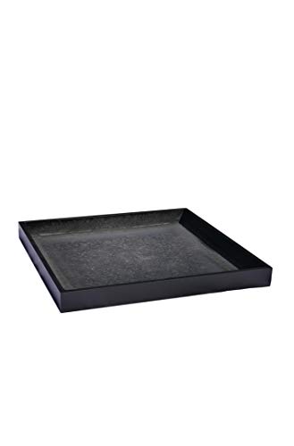 eastwest pflanzkübel Untersetzer Bassin aus Hochleistungs-Fiberglas in schwarz, quadratisch - Größe (ØxH): 55x55x4,5