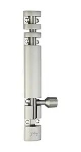 Godrej Aluminum Tower Bolt | Suitable for Left & Right Handed, Inside & Outside Opening Doors | Main, Internal & Bathroom Doors, Windows, Wardrobe, Cabinet Doors | 450mm | Satin Finish