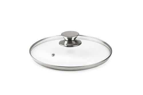 IBILI 971616 Tapa de cristal pomo inox 16 CM
