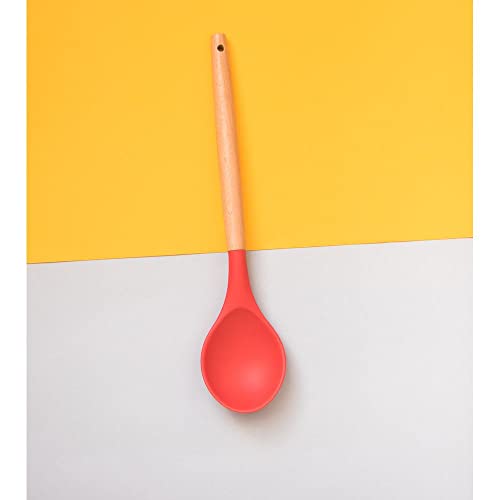 Oikos - Colher de Silicone com Cabo de Madeira