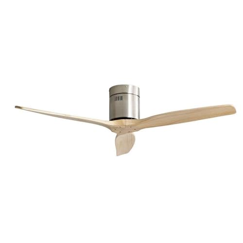 VoltShine Ventilador DC 3 Aspas, Haya, 6 Velocidades, Sin Luz, Control Remoto, Temporizador - Ideal para refrescar y modificar la temperatura en espacios.