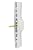 Veranda Sliding Glass Door Handle Set with Mortise Lock, White, Keyed, 3-15/16” Screw Holes, 1-1/2” Door Thickness