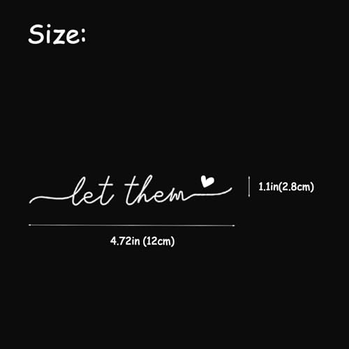 Image of 3 Pack Let Them Rearview Mirror Sticker Car Decals Mental Health Awareness Self love Motivational Decal Mindfulness Rearview Mirror Decal Car Accessories (Black)