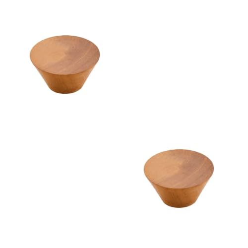 Image of 2 Pack Natural Wood Drawer Knobs - Teak Wood Cabinet Door Knobs for Kitchen Cabinets, Cupboards, Dressers & Wardrobes | 2 Inch-| 3 Years Warranty |