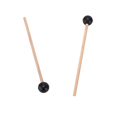 Baquetas para percusión con mango de madera de arce y cabeza redonda de caucho – Juego de 2 piezas miniatura 6