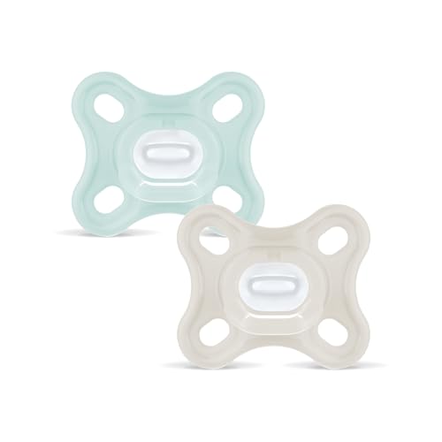 MAM Lot de 2 Sucette 100% Silicone Idéal pour les nouveau-nés avec étui de transport 0-2 mois couleur assortie