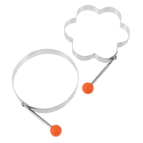FUNOMOCYA 2pcs Cooking for Shaped Fried Eggs and Pancakes Non-stick Molds Comfortable Grip for Breakfast and Brunch