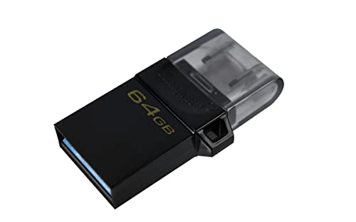 Kingston DataTraveler microDuo3 G2 - DTDUO3G2/64GB Clé microUSB et USB Type-A pour Android OTG, Noir