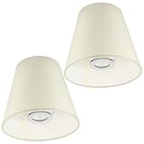 Levemolo 2 Stück Stoff Lampenschirme in Beige Einfache Deckenlampen abdeckung Stabile Lampenzubehör für Tisch Wand Stehlampen Dekorative Lichtstreuung für Wohn Schlafzimmer