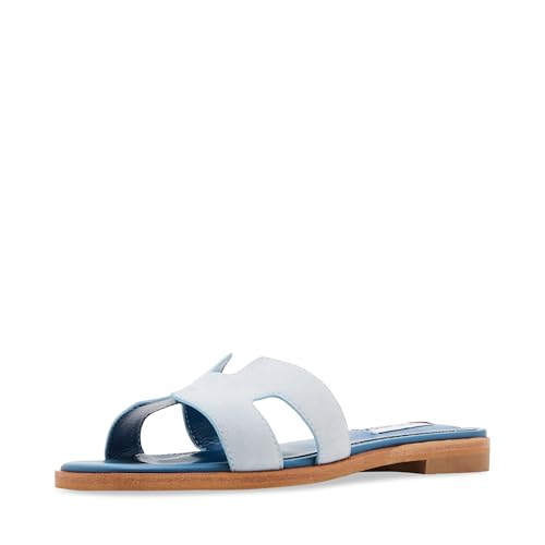 Steve Madden Women's Hadyn Sandal, Blue Suede, 8.5