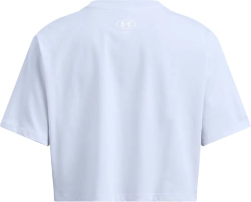 Image of Under Armour 1386846-464-LG UA W Boxy Crop Branded SS Nimbus Blue LG