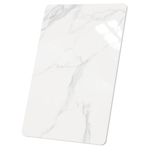 SSTBLEV Rectangle Table Top,35.4 x 23.6 ” White Sintered Stone Tabletop, DIY Replacement & Cover Ceramic Desktop, Scratch & Wear Resistant, Easy to Clean, Suitable for Indoor & Outdoor