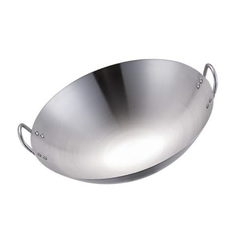 Wok de acero inoxidable práctico con mango ergonómico