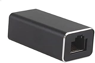 RJ45 Ethernet Extender Coupler Aluminum Shielded Lightning-protection Extension Splitter Female to Female Adapter Joiner Connector For Cat6e Cat6 Cat5e Cat5 8P8C Network LAN Flat Round Cable (Black)