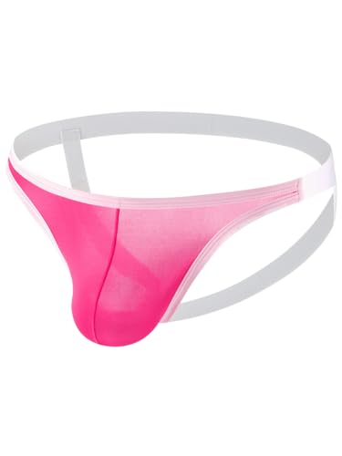 Men's Sexy Ice Silk Underwear, Sheer Breathable Jock Straps, Low-Rise Thong Athletic Supporter