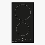EAS ELECTRIC SMART TECHNOLOGY | EMCH029-2F | Vitrocerámica | Color Negro | 30 cm | Cocina eléctrica | 2 zonas de cocinado | 20 cm diámetro de zona mayor | táctil | temporizador
