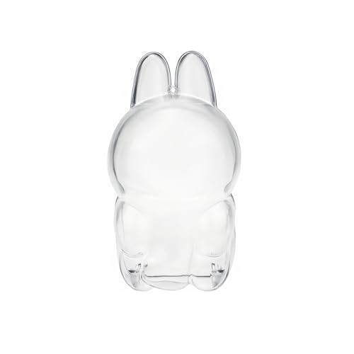 Transwon Protective Case for LABUBU Sitting COLA, Clear Acrylic Case Display Box Hard Shell Cover Accessories with Silicone Strap for The Monsters COLA Series Happy Factor - Cola Sit