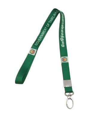 Image of Government of Tamil Nadu Agricultural Department |Premium Satin Lanyard| Green(Colour) Comfortable to Wear for Name Tags, Badges, Cards| High Quality Material|
