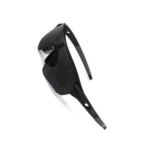 suoso Occhiali da sole sportivi da uomo, protezione UV400, ideali per ciclismo, corsa, sport all'aria aperta, Nero ossidiana.