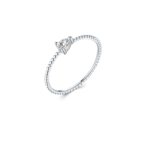 Bague moissanite femme or blanc 9K - Cadeau idéal pour fêter une mère