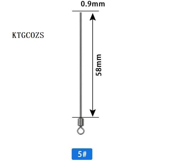 KTGCOZS Pack of 100 Fishing Spinner Shaft Looped Wire Stainless Steel Lure Making Supplies