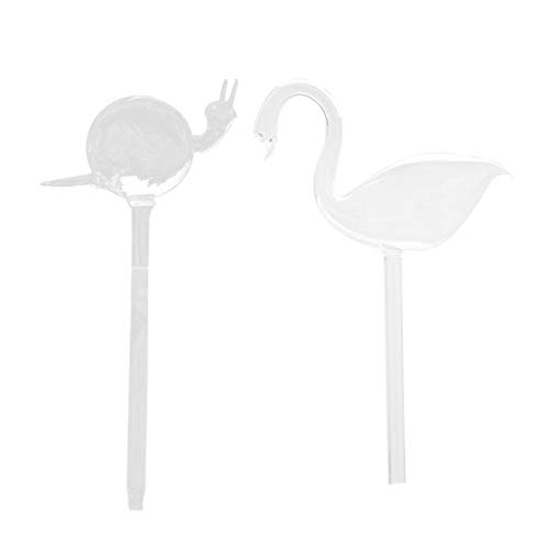 VANKOA 2 Pieces Plant Waterer Self Watering Globes for Indoor Outdoor Plants - Snail & Swan