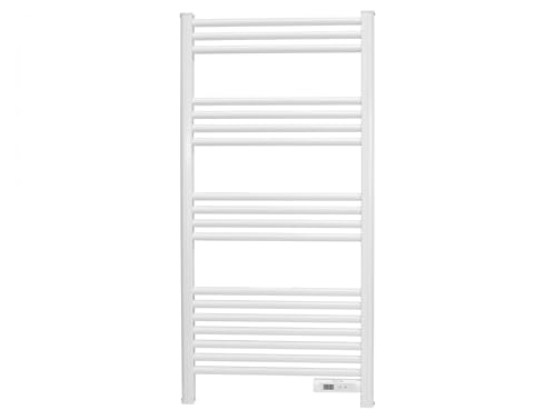 Toallero Eléctrico con Estante, Bajo Consumo, Panel Táctil - Toallero Eléctrico Montaje sin Agujeros y Diseño en Aluminio,Toallero Aluminio Blanco