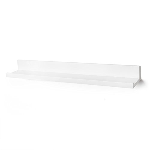 Americanflat 36 Floating Shelf - Made of Engineered Wood with Lipped Ledge - Long Floating Wall Shelves for Bedroom Bathroom Kitchen Office and Living Room - White