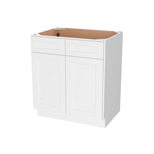 Image of Furinno Shaker Bath Vanity Cabinet Without Top, Ready to Assemble, 21 D x 30 W x 34.5 H, White