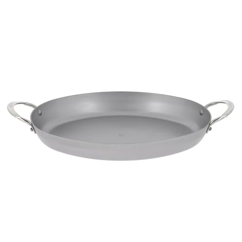 de Buyer MINERAL B Carbon Steel Oval Roasting Pan - 9.5&rdquo; Diameter - Ideal for Roasting Meat...