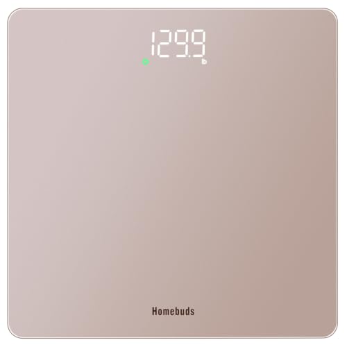 Homebuds Digital Bathroom Scales for Body Weight Precision 0.05kg Our Professional Factory Since 2001 Weight Scale Step-On and White LED for Easy to View 3*AAA Included 182kg Rose Gold