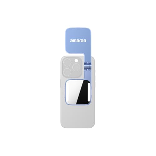 Image of Amaran Go Magnetic Selfie Phone Light, Compatible with MagSafe & Qi2 Magnets, Dual LED Light Source with Adjustable Mirror Light & CCT (2700K-6500K), for Selfies, Makeup, & Content Creation (Blue)