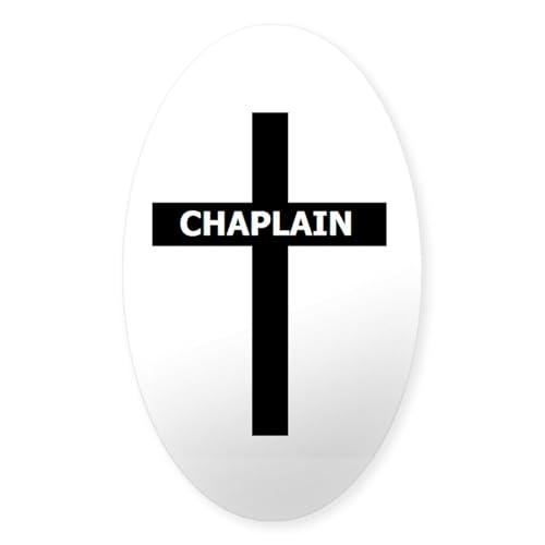CafePress Chaplain/Cross/Inlay Oval Car Bumper Sticker