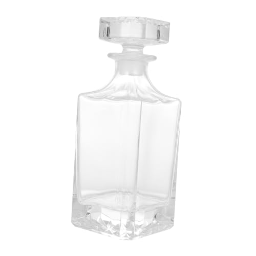 Amosfun Carafe à Whisky en Verre Vide 750 Ml Aspect Cristal Mat Contenant D’alcool Porte-bouteilles Décoratif pour Amateurs de Spiritueux et Réception à Domicile