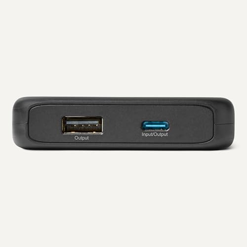 Image of Amazon Basics Slim Portable Charger Power Bank with LED Display, 10,000 mAh, Black