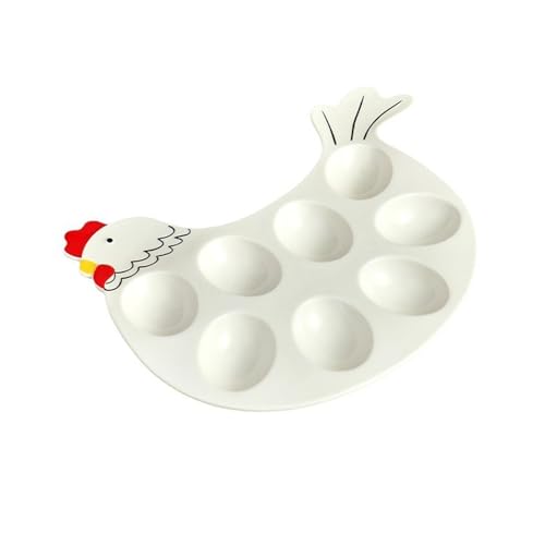 Milageto Bandeja de Huevos Rellenos, Plato de Huevos Rellenos, encimera, Huevos de Pascua, Organizador de Huevos, Plato de Huevos Rellenos de cerámica, Soporte