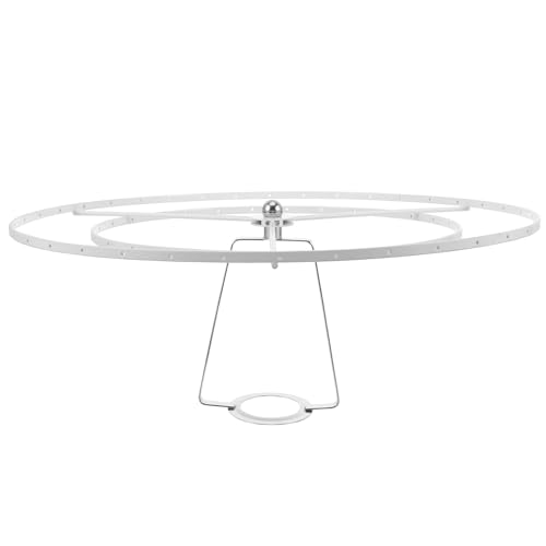 Structure d'abat-jour vintage en métal blanc avec cadre rond pratique