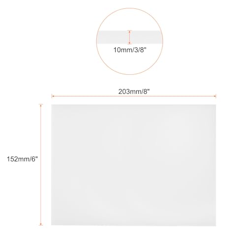 Image of 6 x 8 Inch UHMW Polyethylene Sheets, 3 /8 Inch Thick Ultra High Molecular Weight White Plastic Sheet [for Home, Industrial]