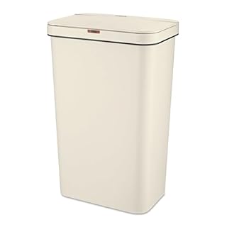 Tower T838005C Sensor Bin with Retainer Ring, Battery-Operated, 50L, Cream