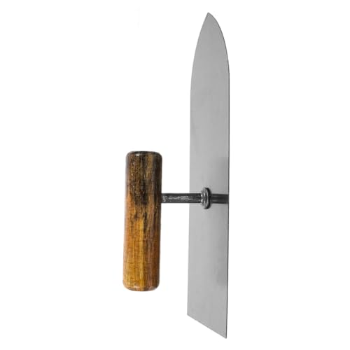 Ipetboom Cazzuola per Intonaco in Acciaio Inox Manico in Legno Spatola per Lisciare Cartongesso e Cemento Utensile per Piastrellatura e Finitura Pareti Resistente e Facile da Pulire