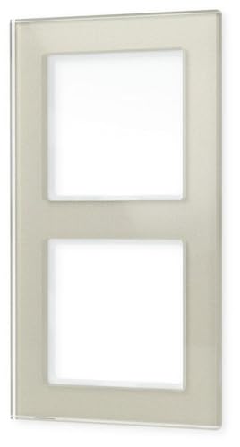 Marco de cristal doble JUNG AC582GLCH cava de 84 x 155mm para mecanismos