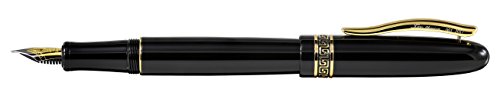 Xezo Fine Fountain Pen, Black With Screw-On Cap Limited Edition (Phantom Classic Black F) #TOP1