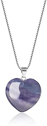 COAI Womens Love Heart Silver Chain Stone Pendant Necklace