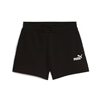 Puma Girl's Essential Small No. 1 French Terry Logo Shorts, Puma Black, 9-10 Years