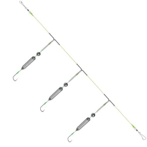 Aparejos De Pesca Salada - Aparejo Anti-Enredos con 3 Anzuelos,Señuelos Nadadores Anti Deriva para Lubina Bagre Trucha Agua Dulce Salada Exteriores
